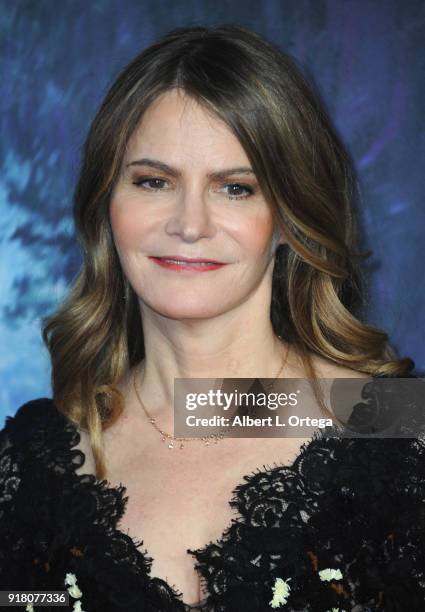 Actress Jennifer Jason Leigh arrives for the premiere of Paramount Pictures' "Annihilation" held at Regency Village Theatre on February 13, 2018 in...