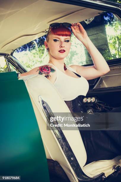pin-up girl - rockabilly pin up girls stock pictures, royalty-free photos & images