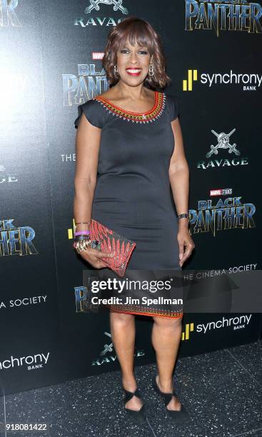 Personality Gayle King attends the screening of Marvel Studios' "Black Panther" hosted by The Cinema Society with Ravage Wines and Synchrony at...