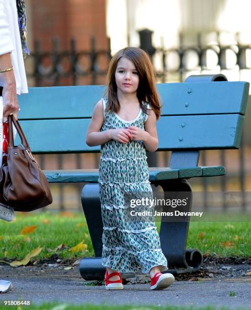 Suri Cruise visits Charles River Basin on October 10, 2009 in Cambridge, Massachusetts.