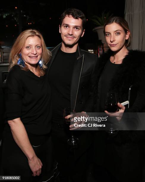 Kim Flaster, Max Stomber, and Adrienne Houdmont attend the Monse launch party during New York Fashion Week on February 13, 2018 in New York City.