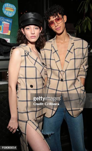McKenna Hellam and Dilone attend the Monse launch party during New York Fashion Week on February 13, 2018 in New York City.