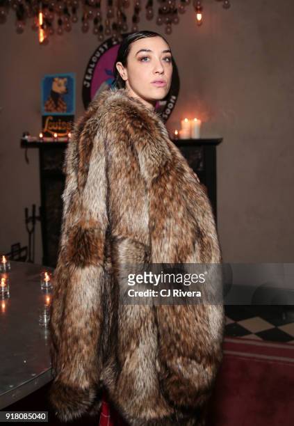 Actor Mia Moretti attends the Monse launch party during New York Fashion Week on February 13, 2018 in New York City.