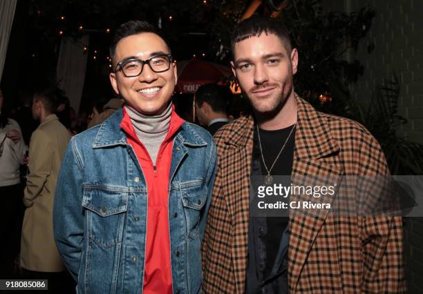 Corey Ng and Tyler Franch attend the Monse launch party during New York Fashion Week on February 13, 2018 in New York City.