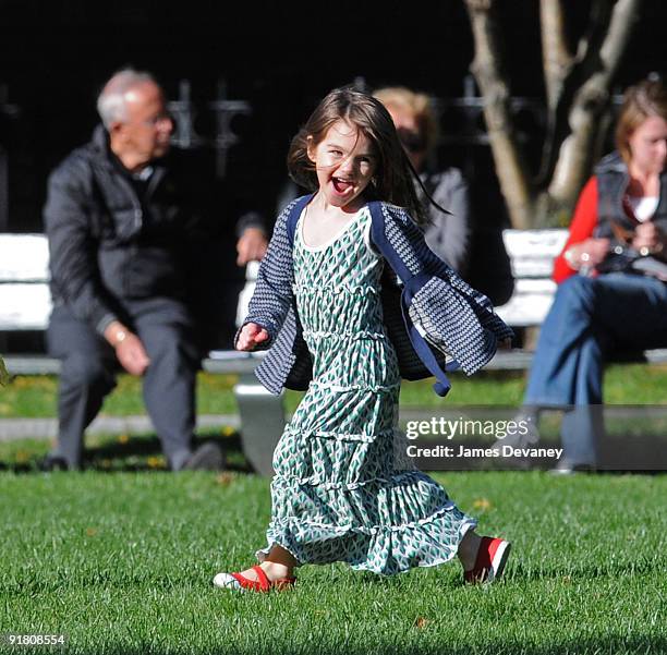 Suri Cruise visits Charles River Basin on October 10, 2009 in Cambridge, Massachusetts.