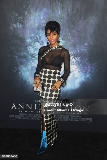 Singer/actress Janelle Monae arrives for the Premiere Of Paramount Pictures' "Annihilation" held at Regency Village Theatre on February 13, 2018 in...