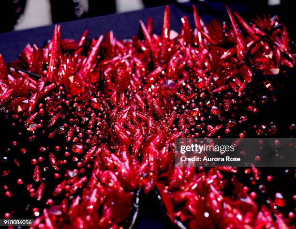 Detail shots backstage at The Blonds Runway show at Spring Studios on February 13, 2018 in New York City.