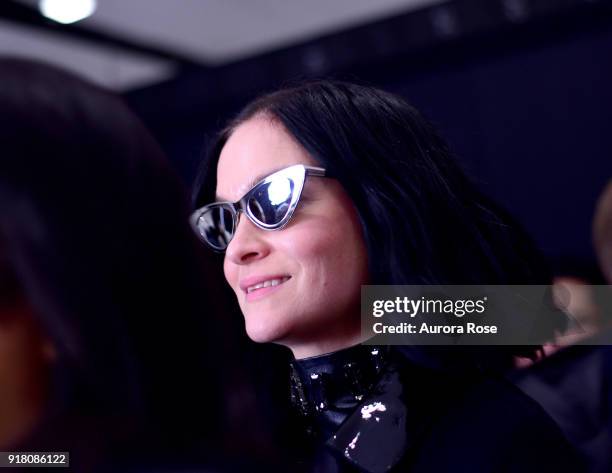 Leigh Lezark Backstage at The Blonds Runway show at Spring Studios on February 13, 2018 in New York City.