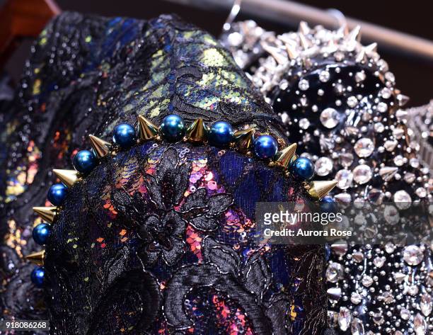 Detail shot Backstage at The Blonds Runway show at Spring Studios on February 13, 2018 in New York City.
