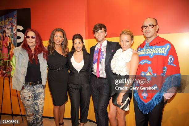 Designer Patricia Field, actors Vanessa Williams, America Ferrera, Michael Urie, Becki Newton, and designer Horatio Silva attend Timestalks: An...