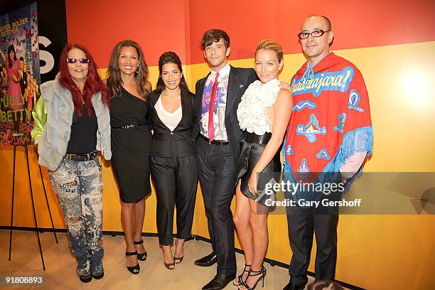 Designer Patricia Field, actors Vanessa Williams, America Ferrera, Michael Urie, Becki Newton, and designer Horatio Silva attend Timestalks: An...