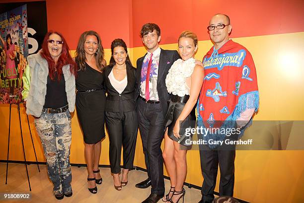 Designer Patricia Field, actors Vanessa Williams, America Ferrera, Michael Urie, Becki Newton, and designer Horatio Silva attend Timestalks: An...