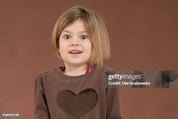 Bonn, Germany Five-year old girl poses for a photo on February 03, 2018 in Bonn, Germany.