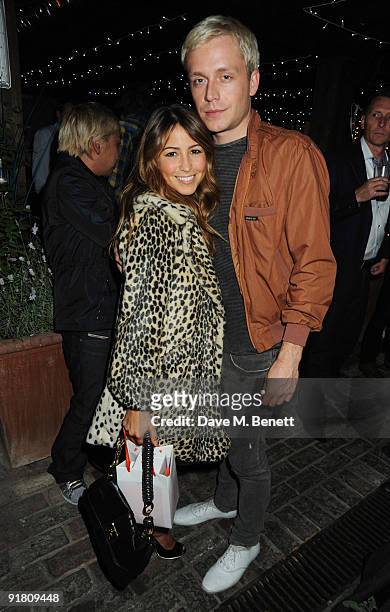 Rachel Stevens and Ben Hudson attend the Palm Pre phone launch party, at Shoreditchi House on October 12, 2009 in London, England.