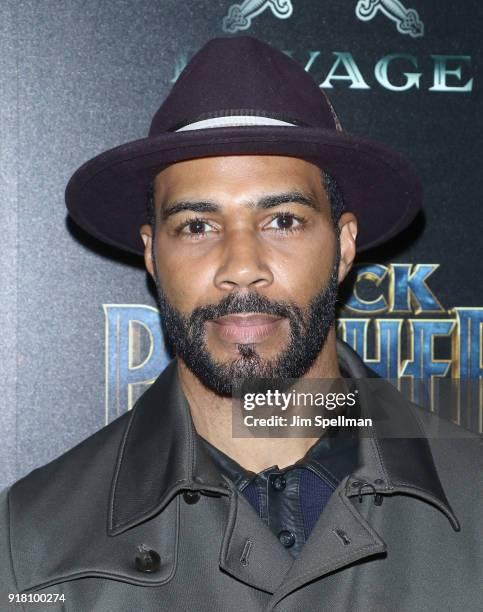 Actor Omari Hardwick attends the screening of Marvel Studios' "Black Panther" hosted by The Cinema Society with Ravage Wines and Synchrony at Museum...