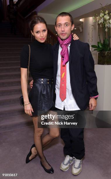 Sasha Volkova and Dan MacMillan attend reception hosted by Graff held in aid of F.A.C.E.T. At Christie's King Street on October 12, 2009 in London,...