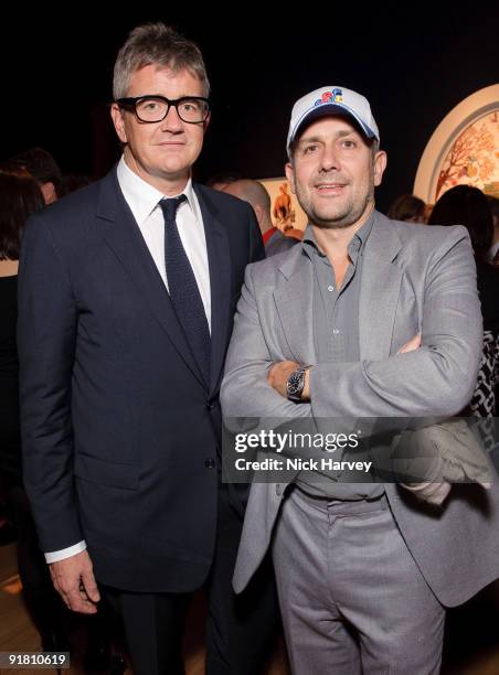 Jay Jopling and Marc Quinn attend reception hosted by Graff held in aid of F.A.C.E.T. At Christie's King Street on October 12, 2009 in London,...