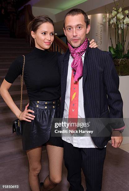 Sasha Volkova and Dan MacMillan attend reception hosted by Graff held in aid of F.A.C.E.T. At Christie's King Street on October 12, 2009 in London,...