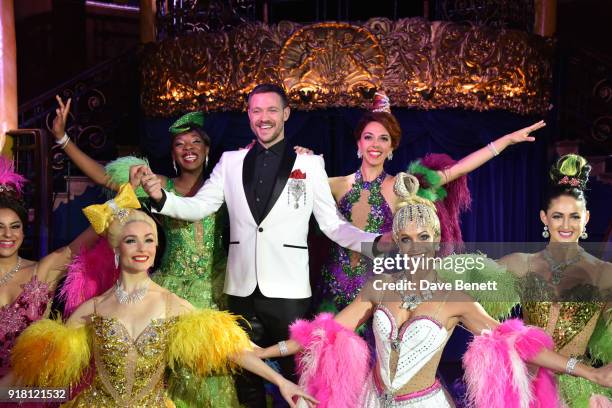 Will Young and cast pose at a photocall for "Strictly Ballroom The Musical" at Cafe de Paris on February 14, 2018 in London, England.