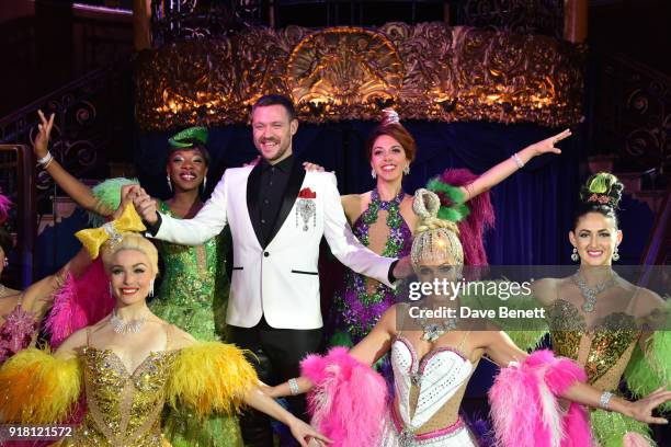 Will Young and cast pose at a photocall for "Strictly Ballroom The Musical" at Cafe de Paris on February 14, 2018 in London, England.