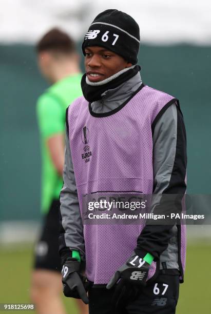 Celtic's Charly Musonda during the training session at Lennoxtown, Glasgow.