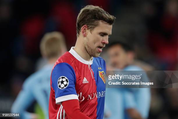 Fabian Frei of FC Basel during the UEFA Champions League match between Fc Basel v Manchester City at the St. Jakob-Park on February 13, 2018 in Basel...