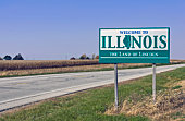 Welcome to Illinois sign on the side of a road
