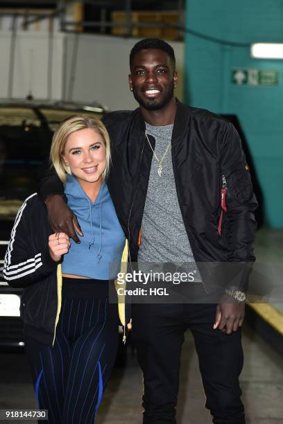 Marcel Somerville & Gabby Allen seen at the ITV Studios on February 14, 2018 in London, England.