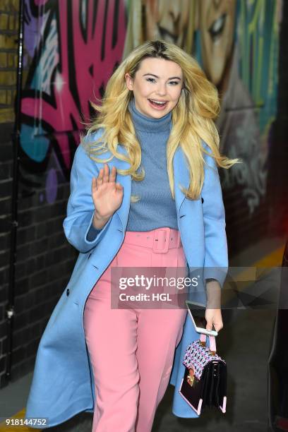 Georgia Toffolo seen at the ITV Studios on February 14, 2018 in London, England.