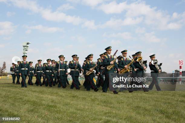 Musical band at Nakayama Racecourse during Arima Kinen Race Day on December 28, 2014 in Funabashi, Chiba, Japan.