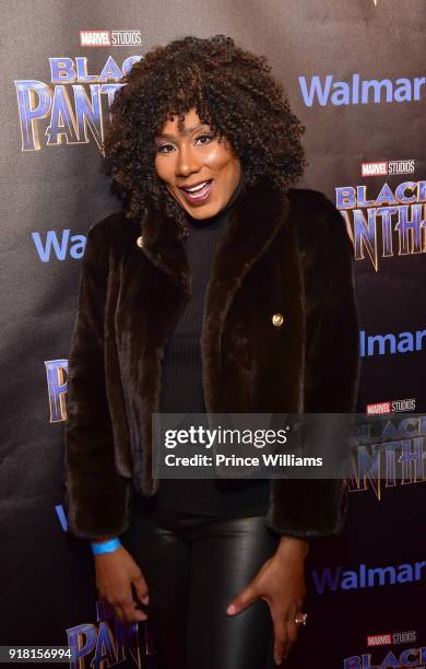 Towanda Braxton attends "Black Panther" Advance Screening at Regal Hollywood on February 13, 2018 in Chamblee, Georgia.