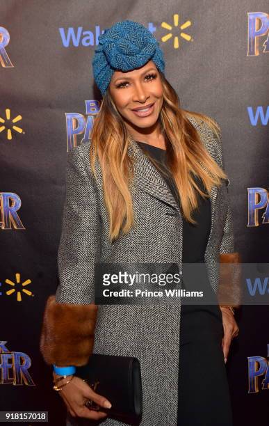 Sheree Whitfield attends "Black Panther" Advance Screeninh at Regal Hollywood on February 13, 2018 in Chamblee, Georgia.