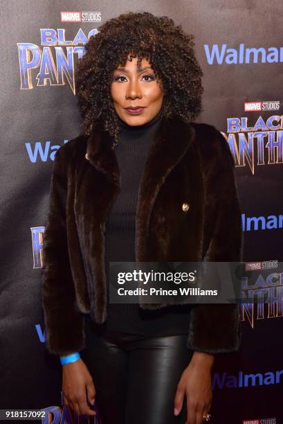 Towanda Braxton attends "Black Panther" Advance Screening at Regal Hollywood on February 13, 2018 in Chamblee, Georgia.