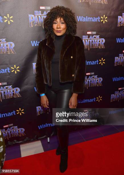 Towanda Braxton attends "Black Panther" Advance Screening at Regal Hollywood on February 13, 2018 in Chamblee, Georgia.