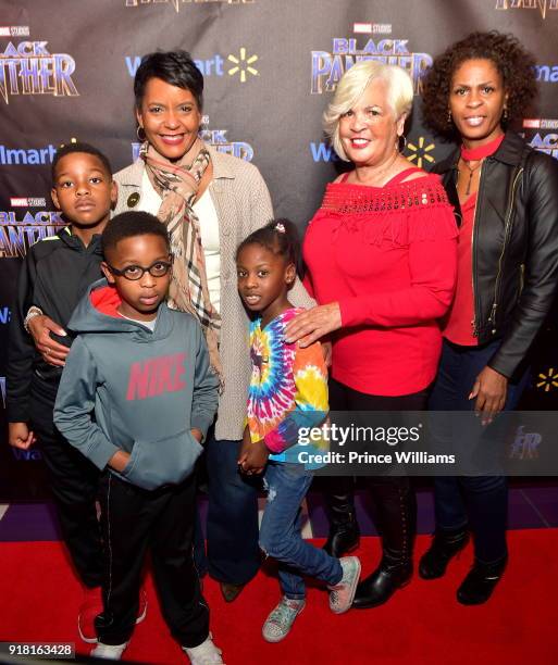 Keisha Lance Bottoms and Family attend "Black Panther" Advance Screening at Regal Hollywood on February 13, 2018 in Chamblee, Georgia.