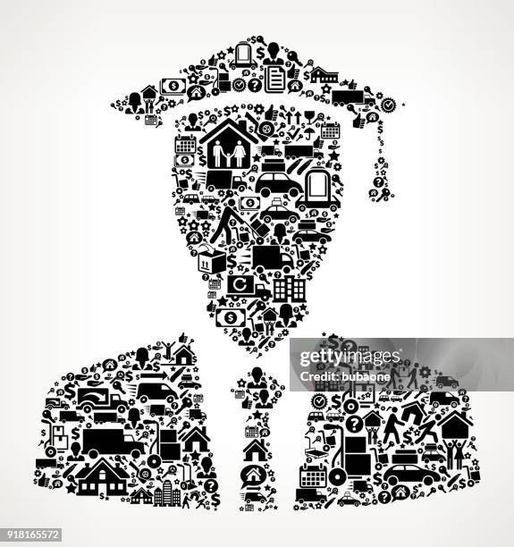 graduation face moving and relocation icon pattern - face lifting stock illustrations