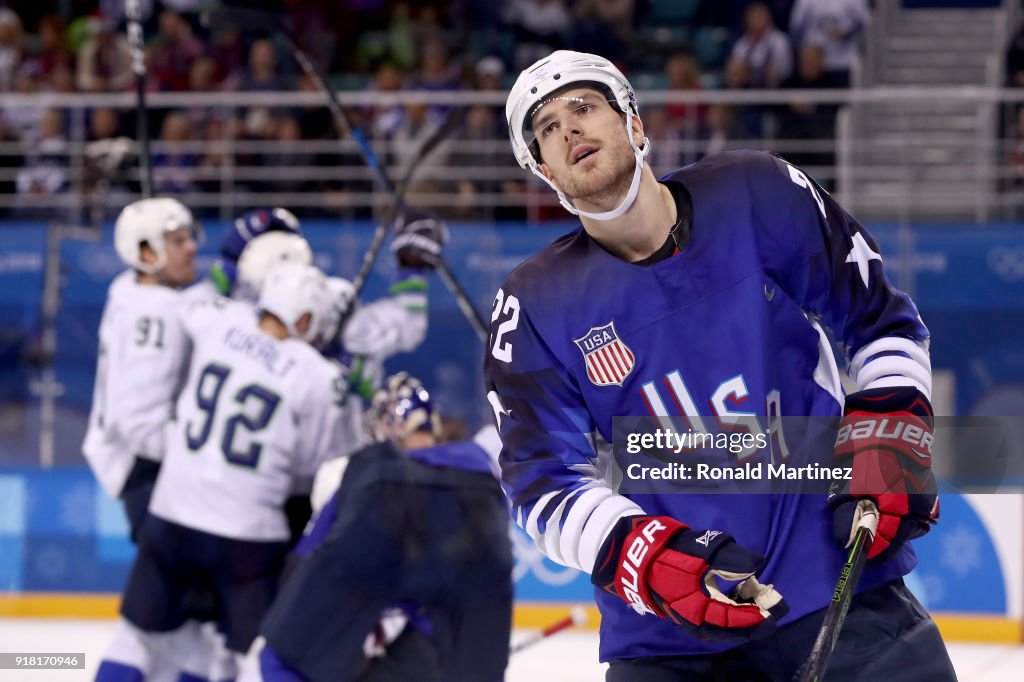 Ice Hockey - Winter Olympics Day 5 - United States v Slovenia