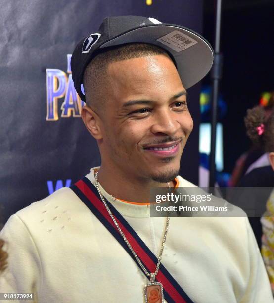 Attends Black Panther" Advance Screeing at Regal Hollywood on February 13, 2018 in Chamblee, Georgia.