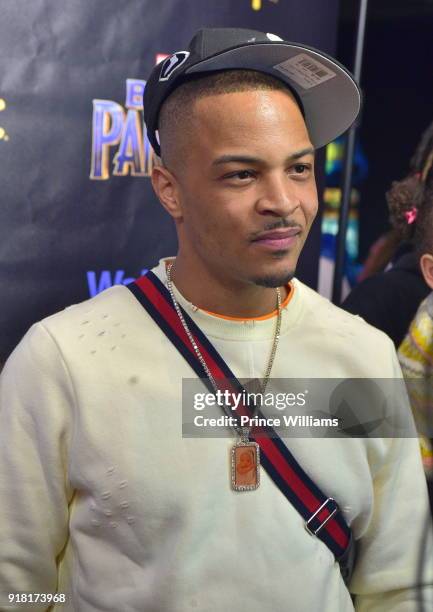 Attends Black Panther" Advance Screeing at Regal Hollywood on February 13, 2018 in Chamblee, Georgia.