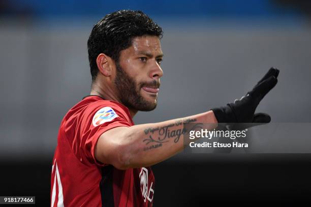 Hulk of Shanghai SIPG reacts during the AFC Champions League Group F match between Kawasaki Frontale and Shanghai SIPG at Todoroki Stadium on...