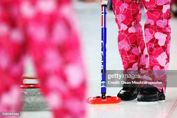 Detailed view of the trousers or pants worn by Christoffer Svae, Torger Nergard, Thomas Ulsrud and Havard Vad Petersson of Norway as they compete in...