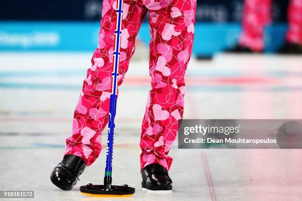 Detailed view of the trousers or pants worn by Christoffer Svae, Torger Nergard, Thomas Ulsrud and Havard Vad Petersson of Norway as they compete in...