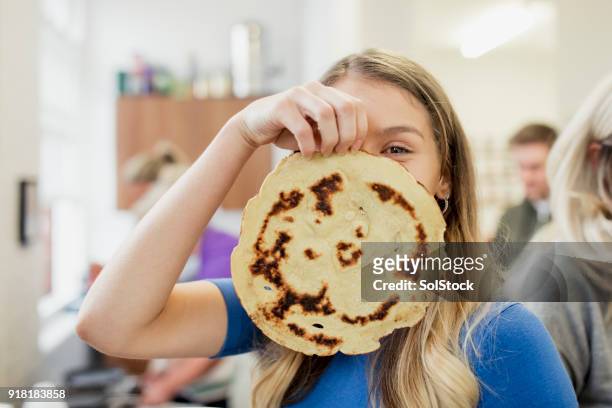 happy pancake day! - pancake day stock-fotos und bilder