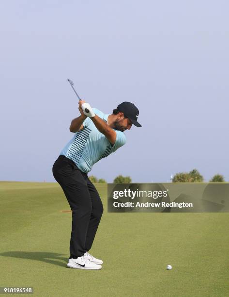 Alex Levy of France during the Pro Am prior to the start of the NBO Oman Open at Al Mouj Golf on February 14, 2018 in Muscat, Oman.