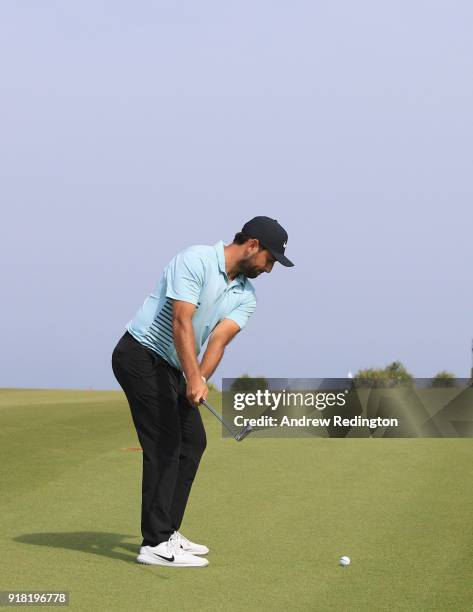 Alex Levy of France during the Pro Am prior to the start of the NBO Oman Open at Al Mouj Golf on February 14, 2018 in Muscat, Oman.