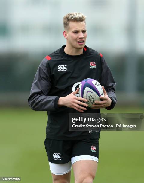 England's Harry Mallinder during the training session at Latymer Upper School, London.