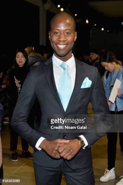 Charlii Sebunya attends the All Comes From Nothing x COOME FW18 show at Gallery II at Spring Studios on February 14, 2018 in New York City.