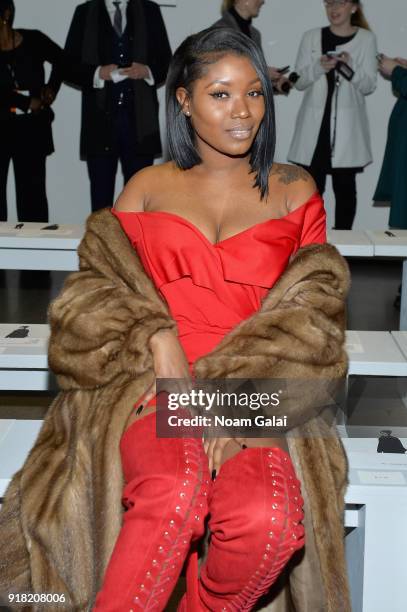 Alieah McGraw attends the All Comes From Nothing x COOME FW18 show at Gallery II at Spring Studios on February 14, 2018 in New York City.