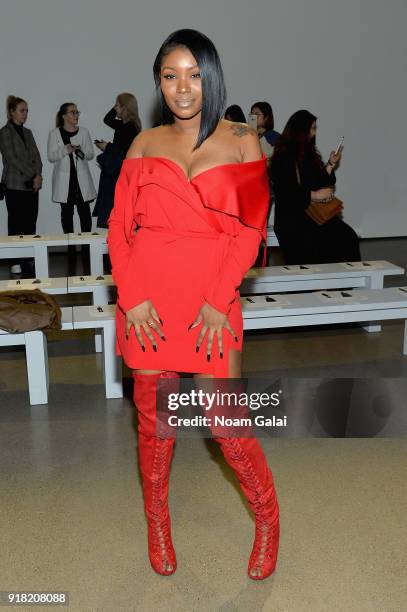 Alieah McGraw attends the All Comes From Nothing x COOME FW18 show at Gallery II at Spring Studios on February 14, 2018 in New York City.