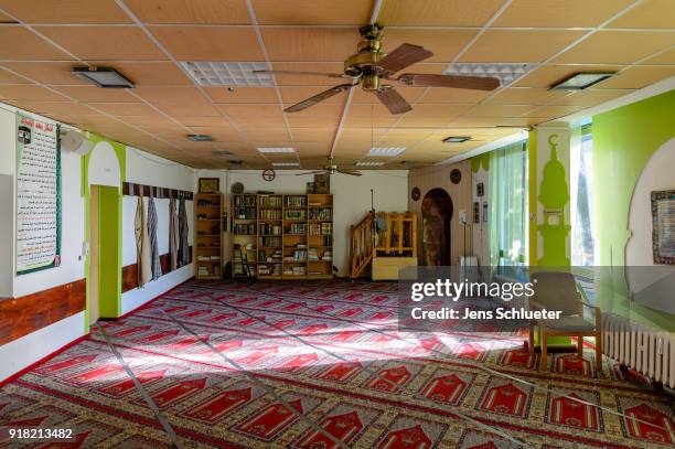 Prayer room of the Muslim cultural center and mosque as Aydan Ozoguz , German Federal Commissioner for Immigration, Refugees and Integration visits...